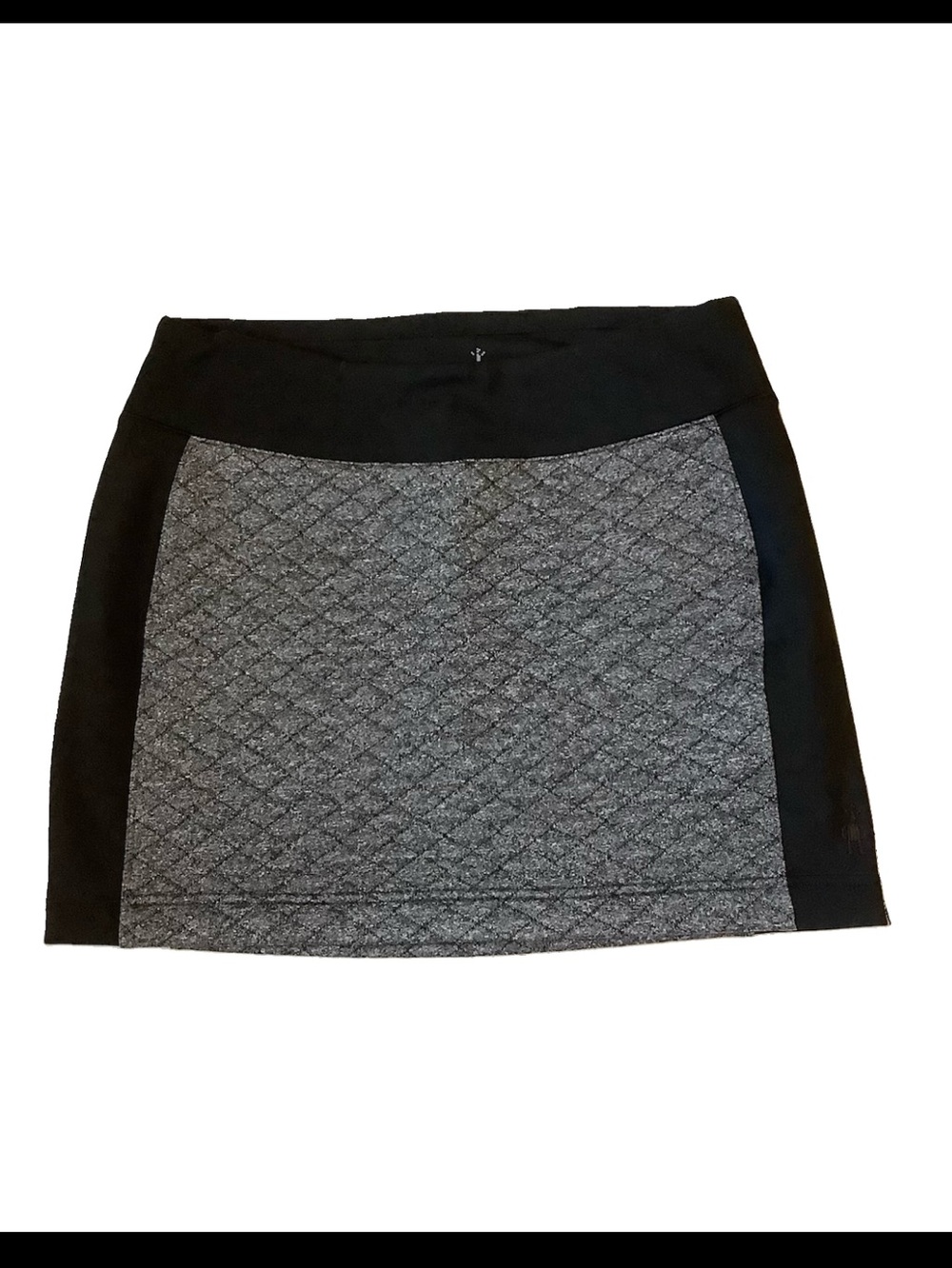 Smartwool Diamond Peak Quilted Mini Skirt Wool Blend Black Gray Women’s Sz.S EUC